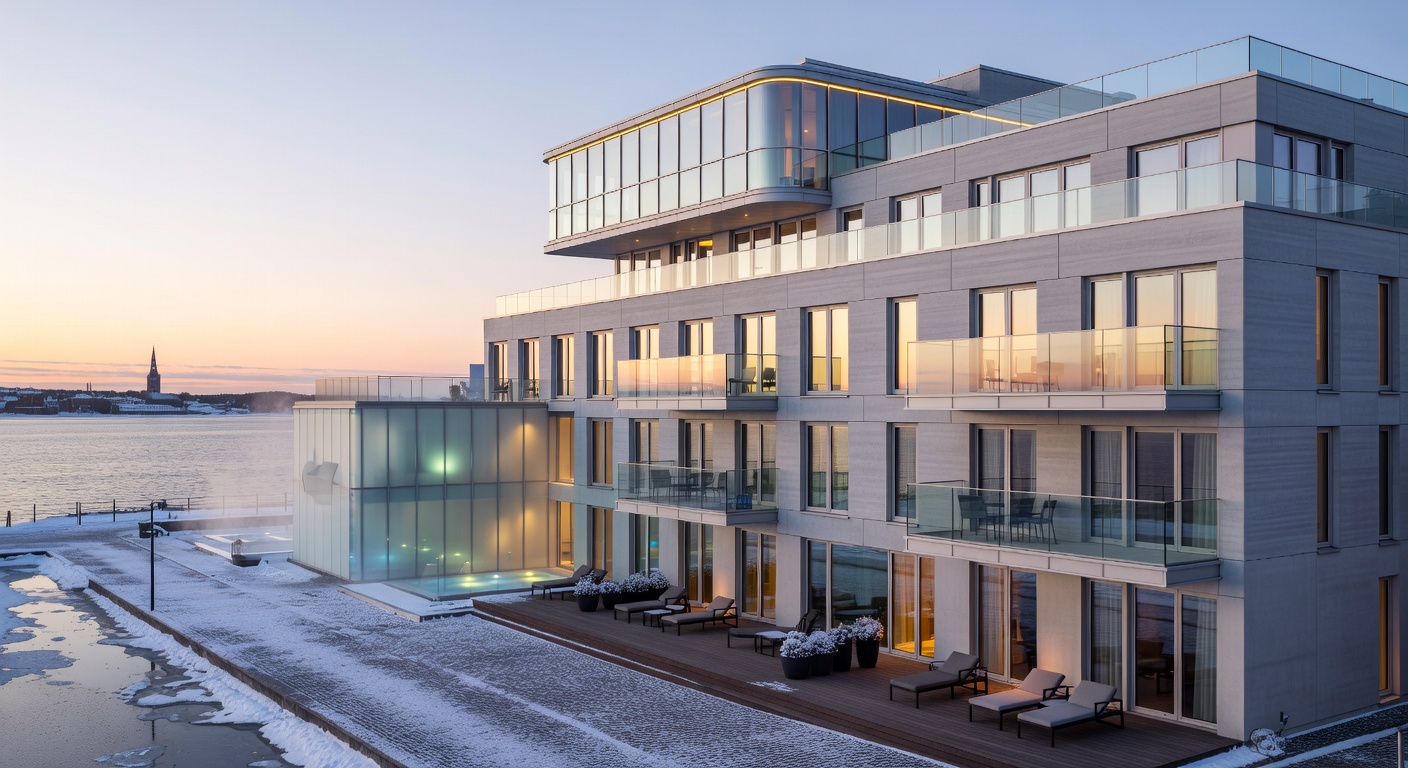 Baltic Pearl Suites hotel in Turku with chic balcony and spa amenities