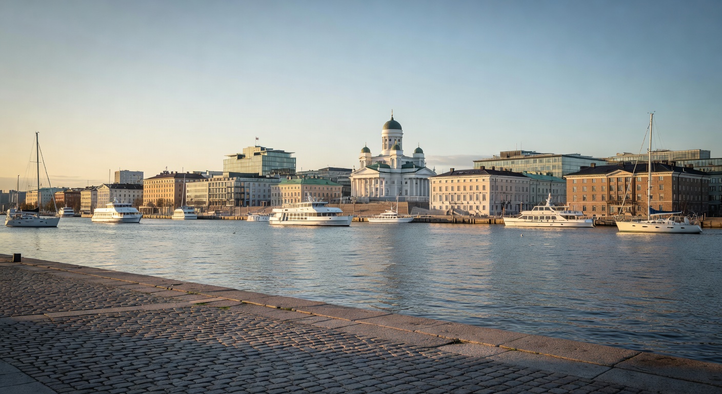 Helsinki skyline and waterfront premium city destination