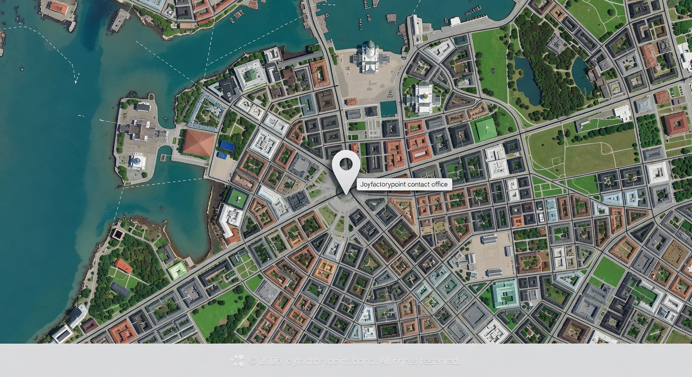Map style visual of Helsinki location for Joyfactorypoint contact office